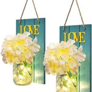 Rustic Mason Jar Sconces Wall Decor